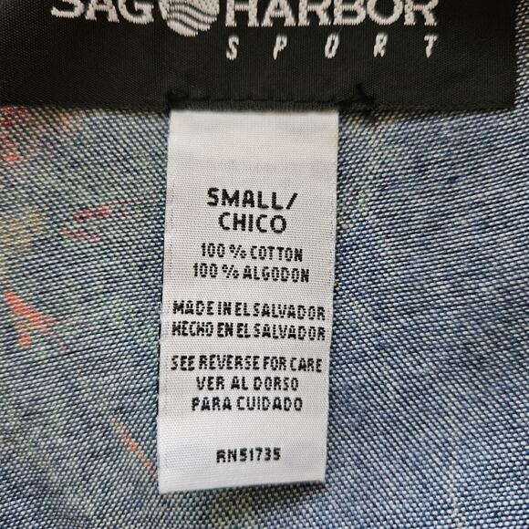 Floral Print Button Front Cotton Shacket Lightweight Jacket by Sag Harbor Small - Picture 13 of 14